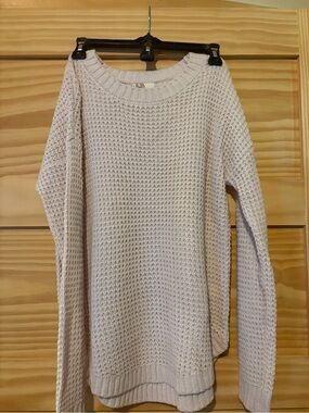 Women’s Cream Waffle-Knit Sweater - Classic Lightweight Pullover